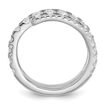 Sterling Silver Rhodium-plated Polished CZ Wrapped Band Size 8 Ring — alternate view