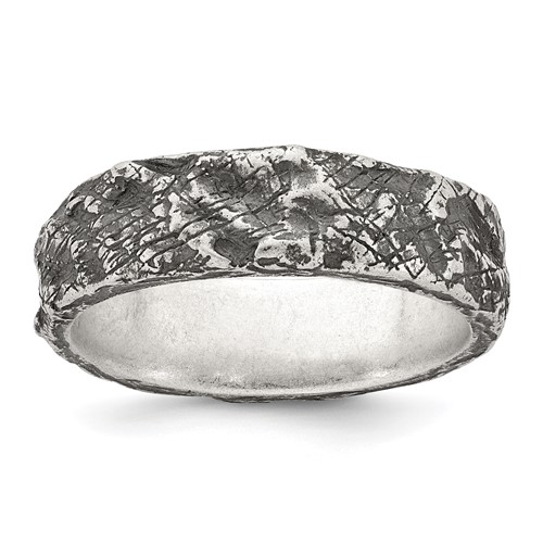 Sterling Silver Antiqued and Textured Men's Ring