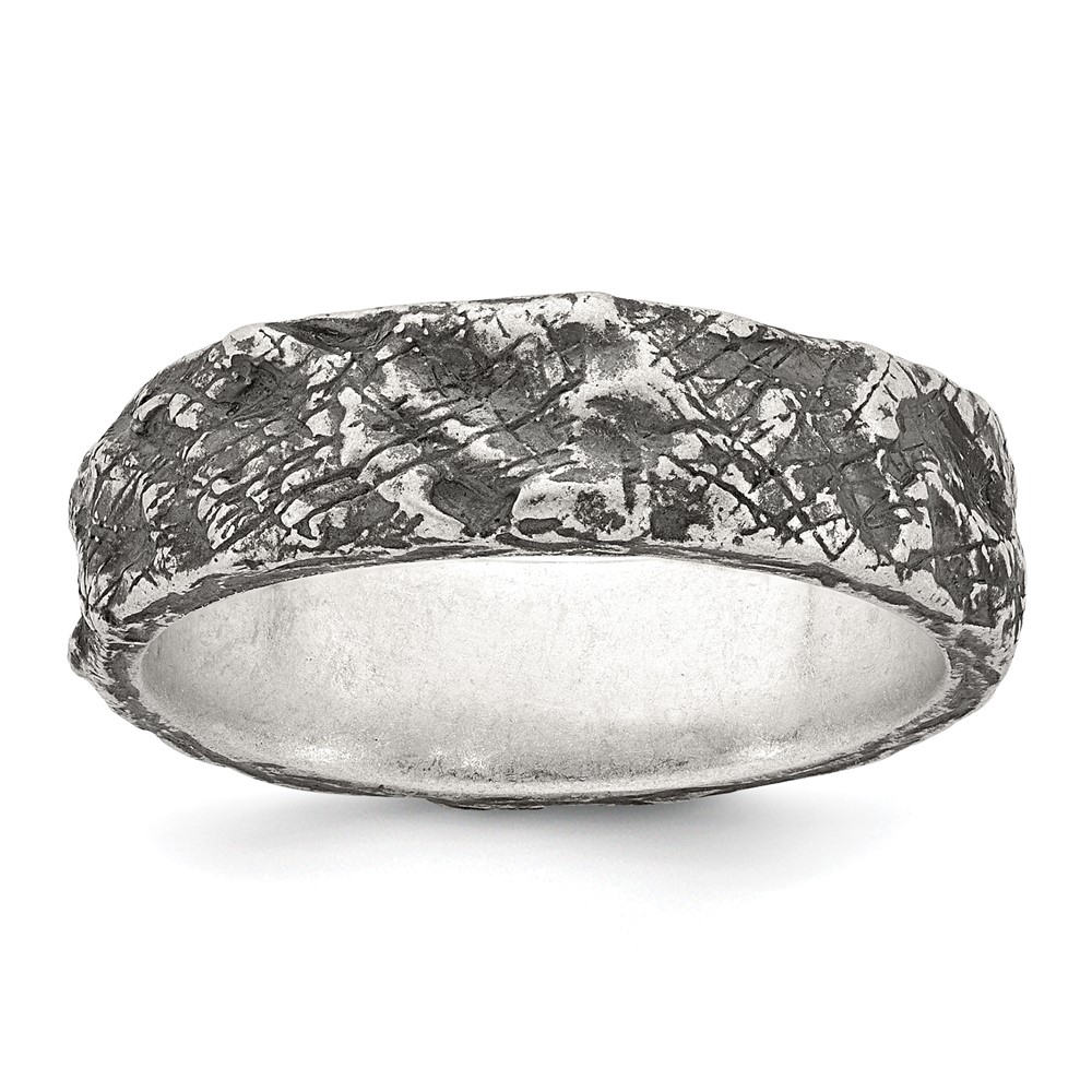 Sterling Silver Antiqued and Textured Men's Ring