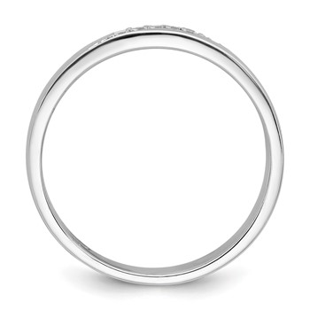Sterling Silver Rhodium-plated Polished White CZ Mens Size 10 Band Ring — alternate view
