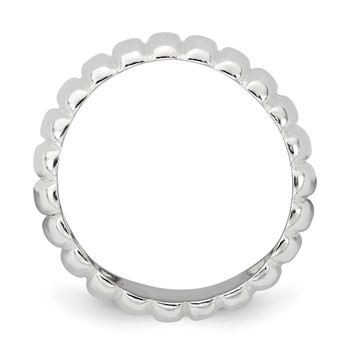 Sterling Silver Polished 8.5mm Ridge Pattern Ring — alternate view