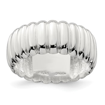 Sterling Silver Polished 8.5mm Ridge Pattern Ring