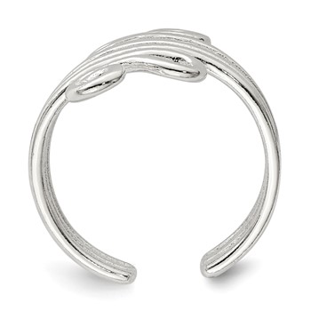 Sterling Silver Polished Scroll Toe Ring — alternate view