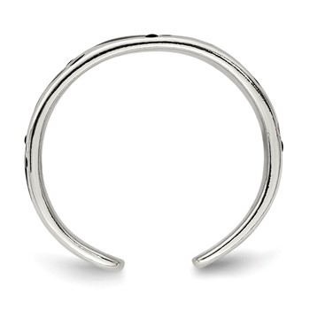 Sterling Silver Black Enameled Feet Toe Ring — alternate view