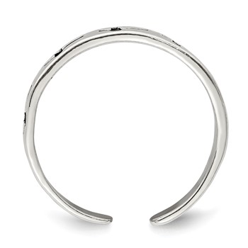 Sterling Silver Antiqued Crosses Toe Ring — alternate view