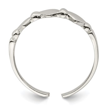 Sterling Silver Hearts Toe Ring — alternate view