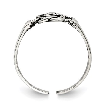 Sterling Silver Antiqued Love Knot Toe Ring — alternate view