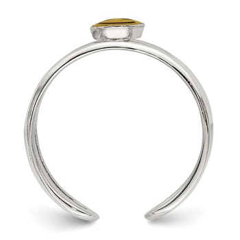 Sterling Silver Yellow & Black Enameled Smiley Toe Ring — alternate view