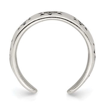 Sterling Silver Antiqued Sun Toe Ring — alternate view