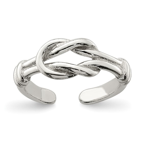 Sterling Silver Antiqued Double Love Knot Toe Ring