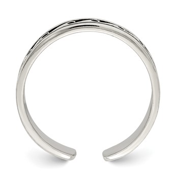 Sterling Silver Antiqued Adjustable Toe Ring — alternate view