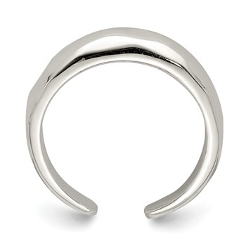 Sterling Silver Solid Polished Domed Toe Ring — alternate view