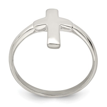 Sterling Silver Solid Cross Ring — alternate view