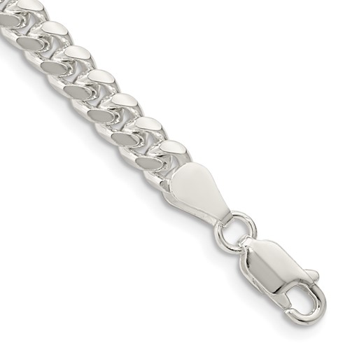 Sterling Silver 5mm Domed w/ Side D/C Curb Chain