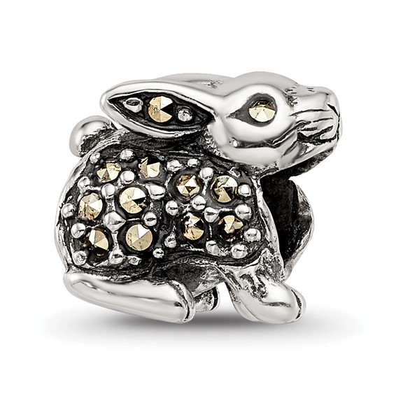 Sterling Silver Reflections Marcasite Rabbit Bead - Quality Gold