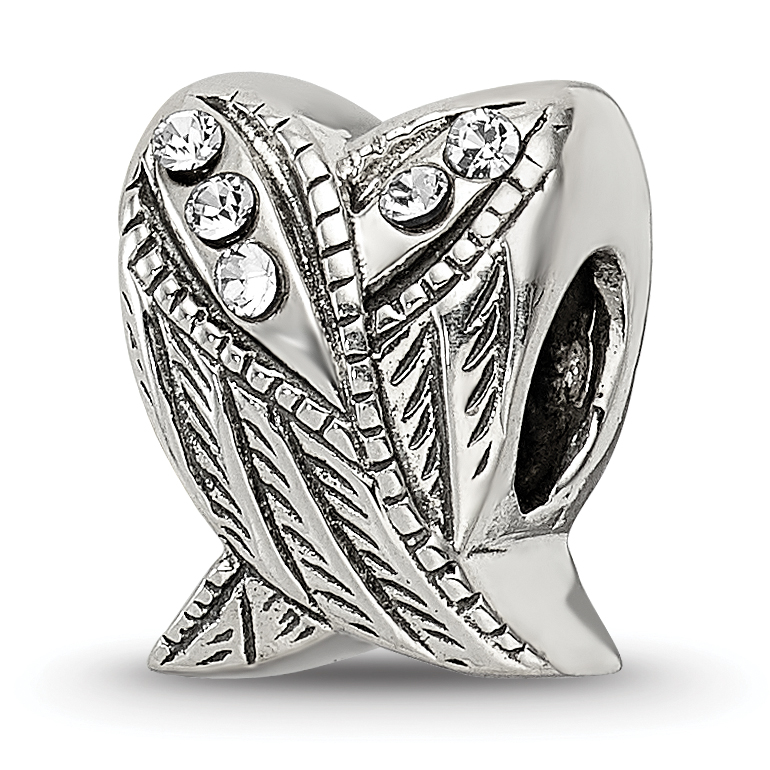 Sterling Silver Reflections Preciosa Crystal Wings Bead - Quality Gold