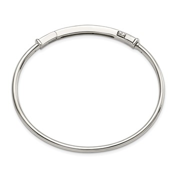 Sterling Silver Reflections Rhodium-plated Hinged Clasp Bangle — alternate view