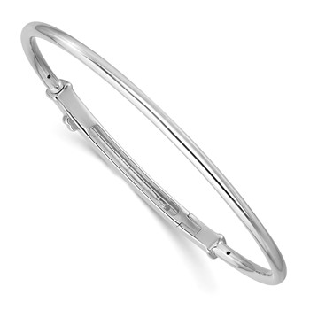 Sterling Silver Reflections Rhodium-plated Hinged Clasp Bangle