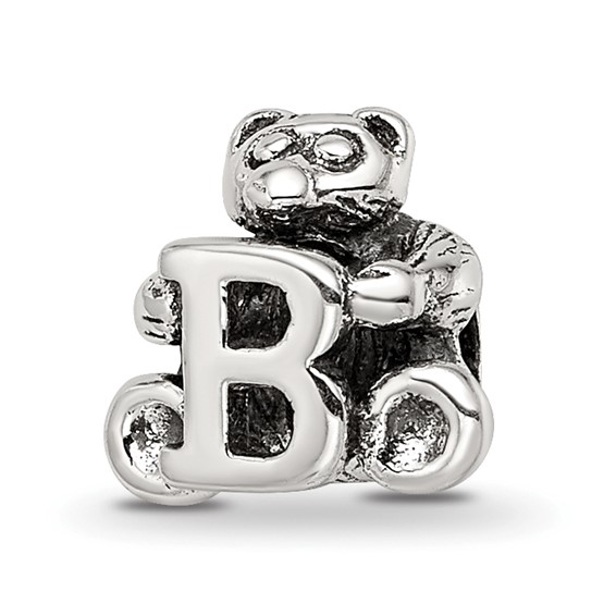 Sterling Silver Reflections Kids Letter B Bead - Quality Gold