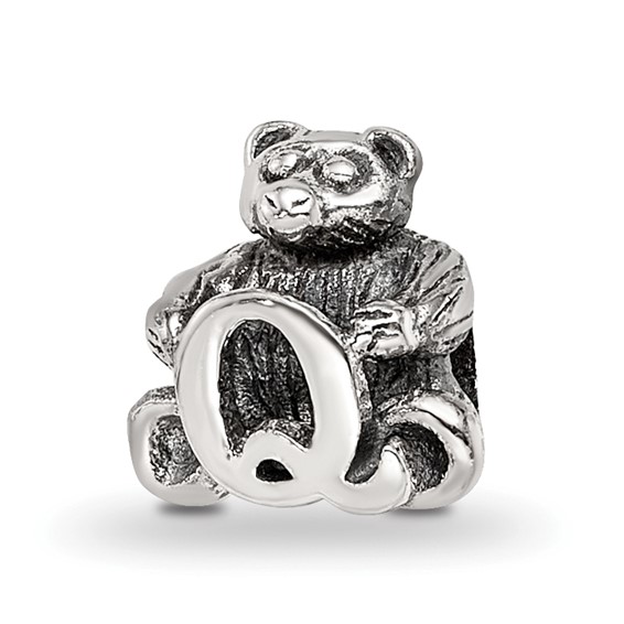 Sterling Silver Reflections Kids Letter Q Bead - Quality Gold