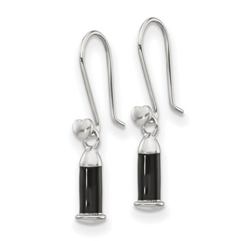 Sterling Silver Reflections Rh-plated Enamel Heart Shepherd Hook Earrings — alternate view