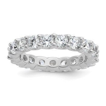 Sterling Shimmer Sterling Silver Rhodium-plated 3.5mm CZ 18 Stone Eternity Band