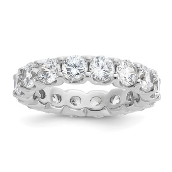 Sterling Shimmer Sterling Silver Rhodium-plated 4.25mm CZ 15 Stone Eternity Band