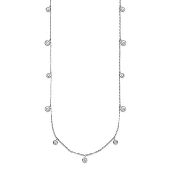 Sterling Shimmer Sterling Silver Rhodium-plated CZ 9 Stone 9 Station 16 inch with 2 inch Extension Necklace — alternate view