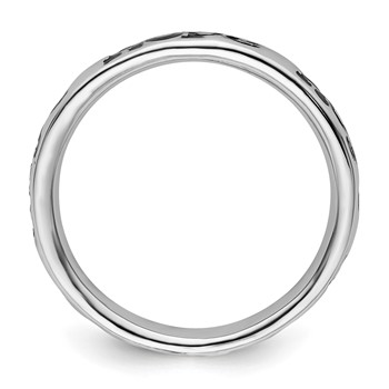 Sterling Silver Stackable Expressions Polished Enameled Hope Ring — alternate view