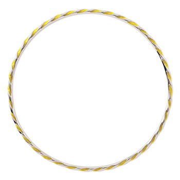 Sterling Silver Stackable Expressions Twisted Yellow Enamel Bangle — alternate view