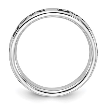 Sterling Silver Stackable Expressions Polished Enameled Love Ring — alternate view