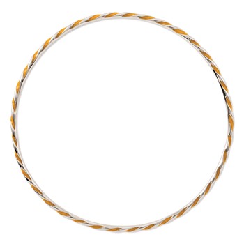 Sterling Silver Stackable Expressions Twisted Orange Enamel Bangle — alternate view