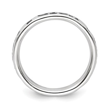 Sterling Silver Stackable Expressions Polished Enameled Faith Ring — alternate view