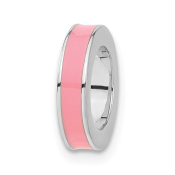 Sterling Silver Stackable Expressions Pink Enamel Bead Pendant