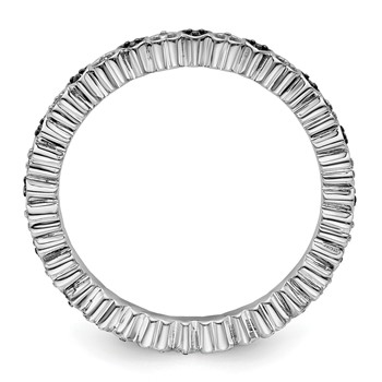 Sterling Silver Stackable Expressions Hearts Black & White Diamond Ring — alternate view