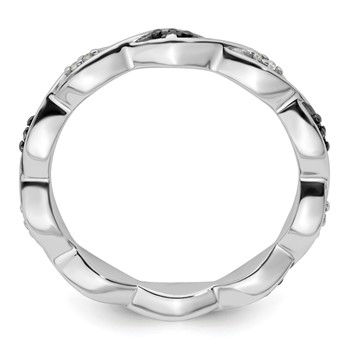 Sterling Silver Stackable Expressions Black & White Diamond Ring — alternate view