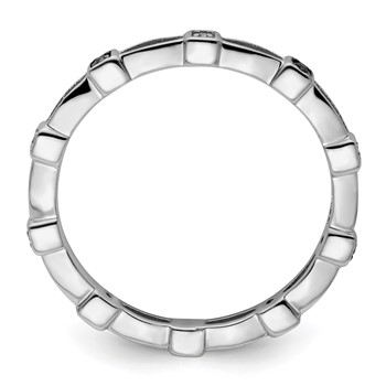 Sterling Silver Stackable Expressions Black & White Diamond Ring — alternate view