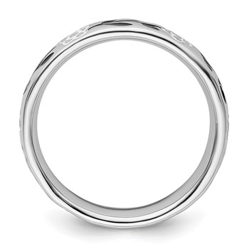 Sterling Silver Stackable Expressions Polished Enameled Flower Ring — alternate view