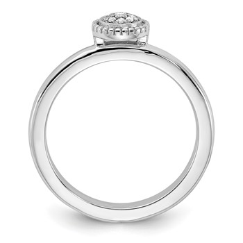 Sterling Silver Stackable Expressions Diamond Round Ring — alternate view