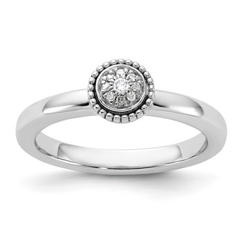 Sterling Silver Stackable Expressions Diamond Round Ring