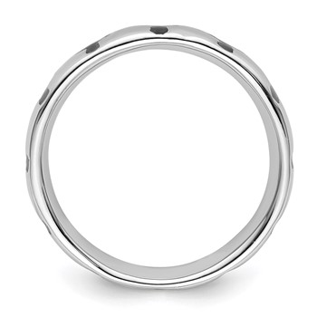 Sterling Silver Stackable Expressions Polished Enameled Cross Ring — alternate view