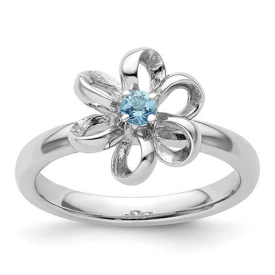 Sterling Silver Stackable Expressions Floral Ring Sterling Silver Stackable Expressions Floral Ring