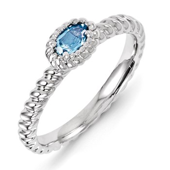 Sterling Silver Stackable Expressions Blue Topaz Ring