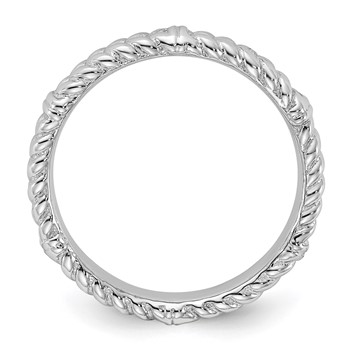 Sterling Silver Stackable Expressions Rhodium Ring — alternate view