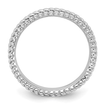 Sterling Silver Stackable Expressions Rhodium Ring — alternate view