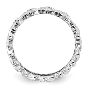 Sterling Silver Stackable Expressions Carved Band Ring — alternate view