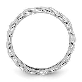 Sterling Silver Stackable Expressions Carved Band Ring — alternate view