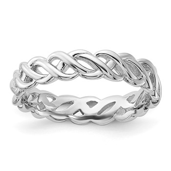Sterling Silver Stackable Expressions Carved Band Ring