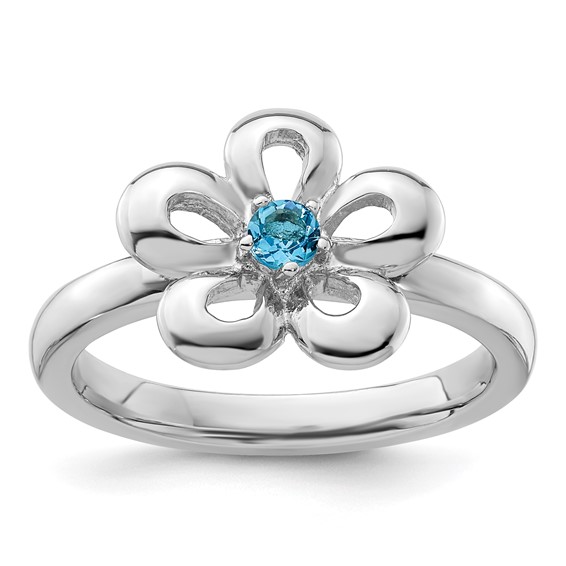 Sterling Silver Stackable Expressions Floral Ring Sterling Silver Stackable Expressions Floral Ring
