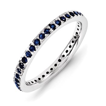 Sterling Silver Stackable Expressions Created Sapphire Ring